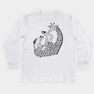 A Levity of Animals: Stick Your Neck Out Kids Long Sleeve T-Shirt